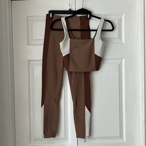 A&F YPB - “SculptUX” Workout Set in Willow (Tank, Leggings and Scrunchie)